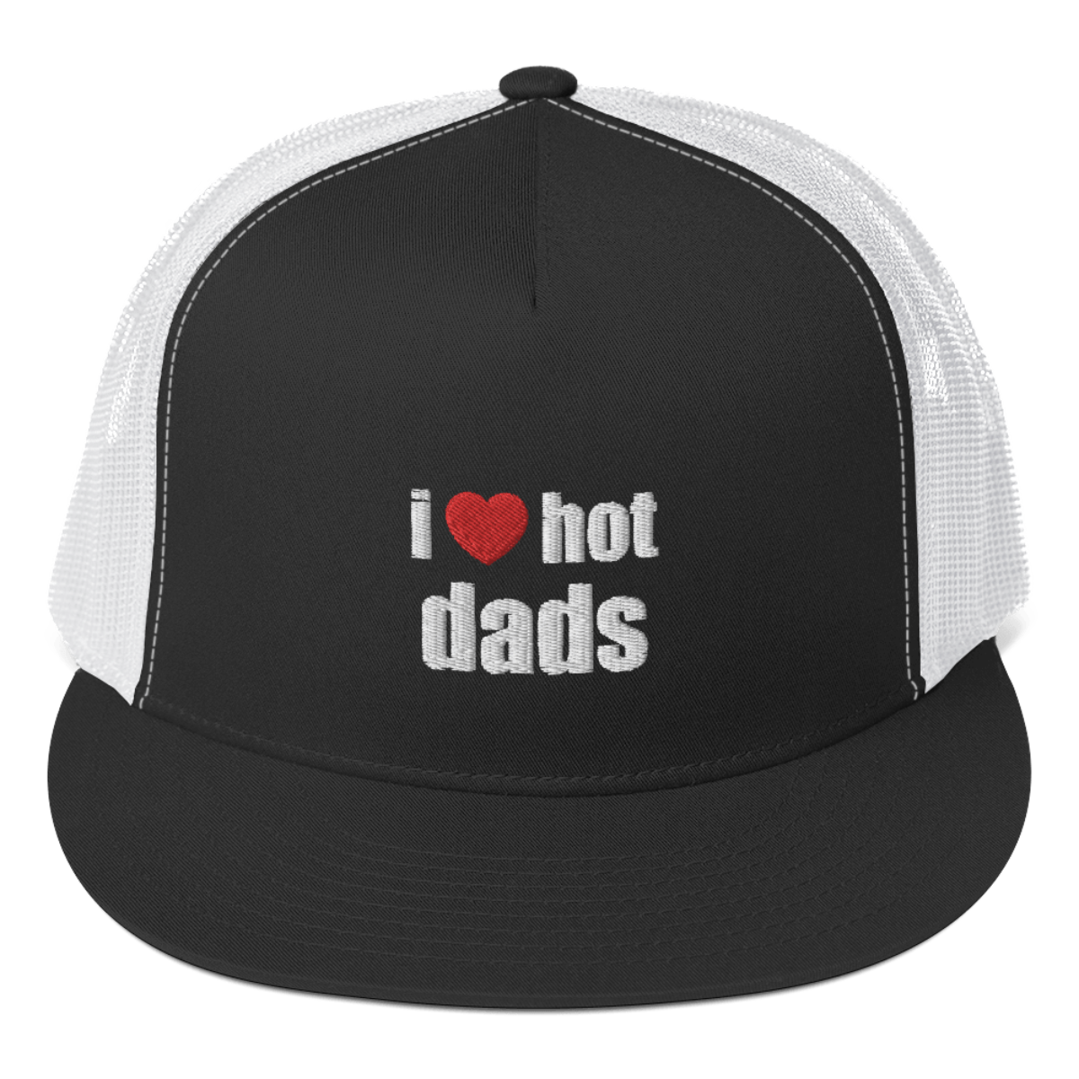 I Love Hot Dads I Heart Hot Dads Funny Gifts Bucket Hat for Men Women Funny  Summer Beach Fishing Hat Sun Fisherman Hat Black