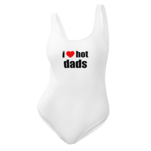 i love hot moms white swim suit