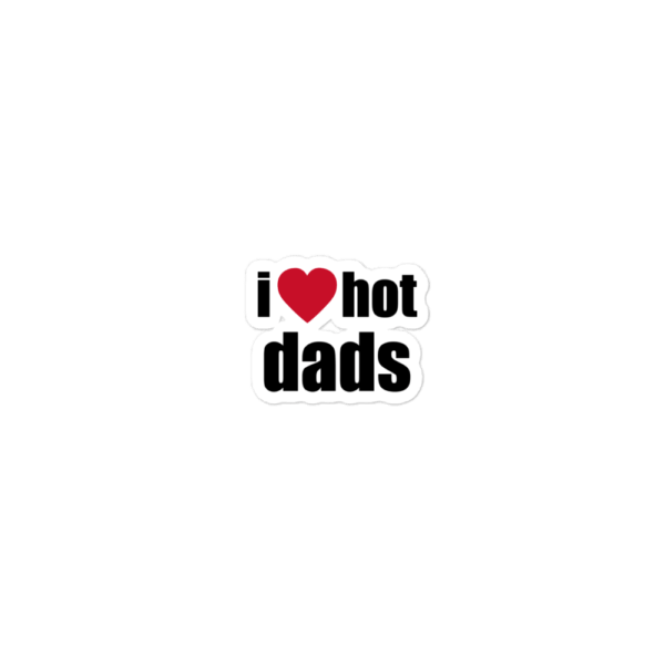 i love hot dads red heart sticker