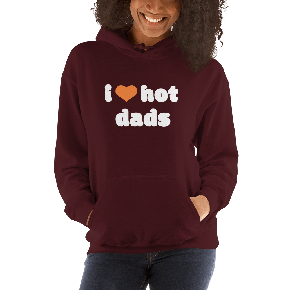 I Love Hot Dads Hoodie – Maroon | I Hot Dads